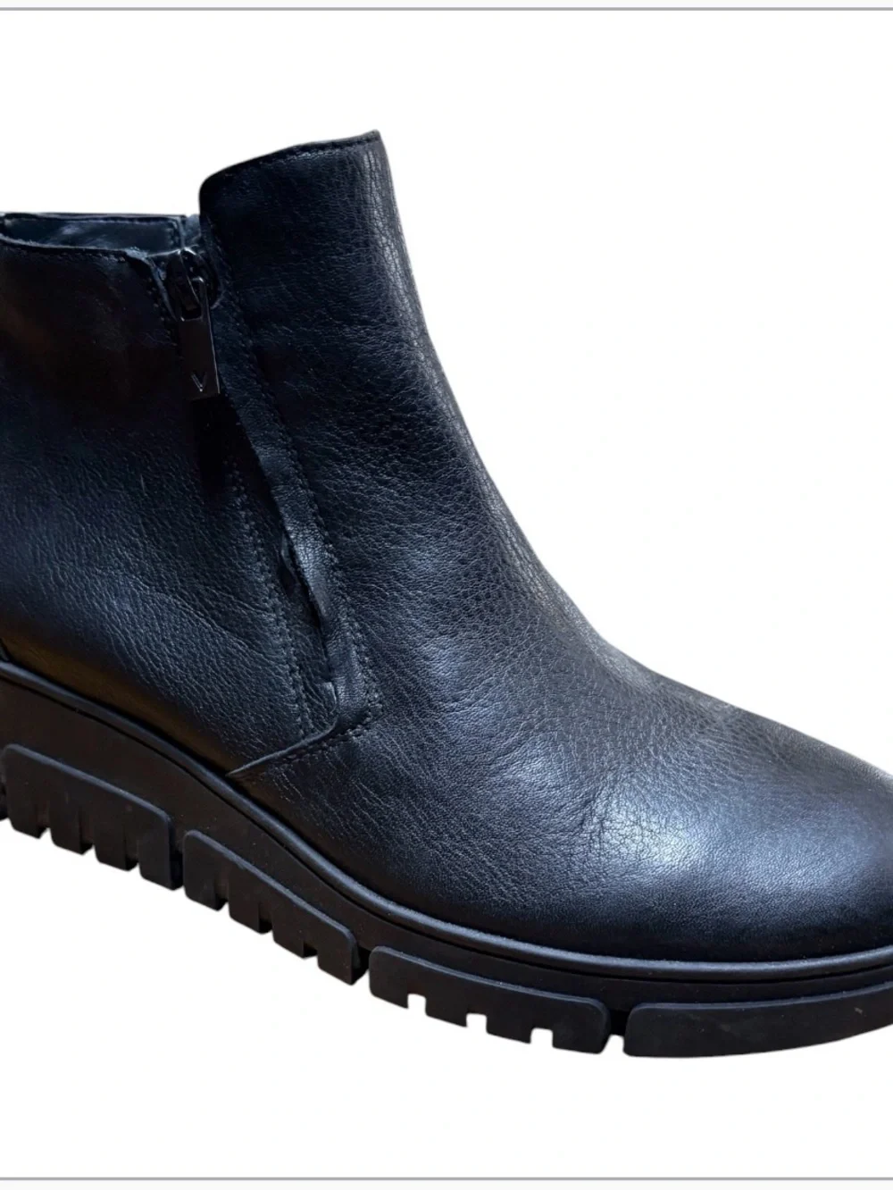 Vionic Women's Uptown Sur Ankle Everyday Boots Black Leather Platform Size 9